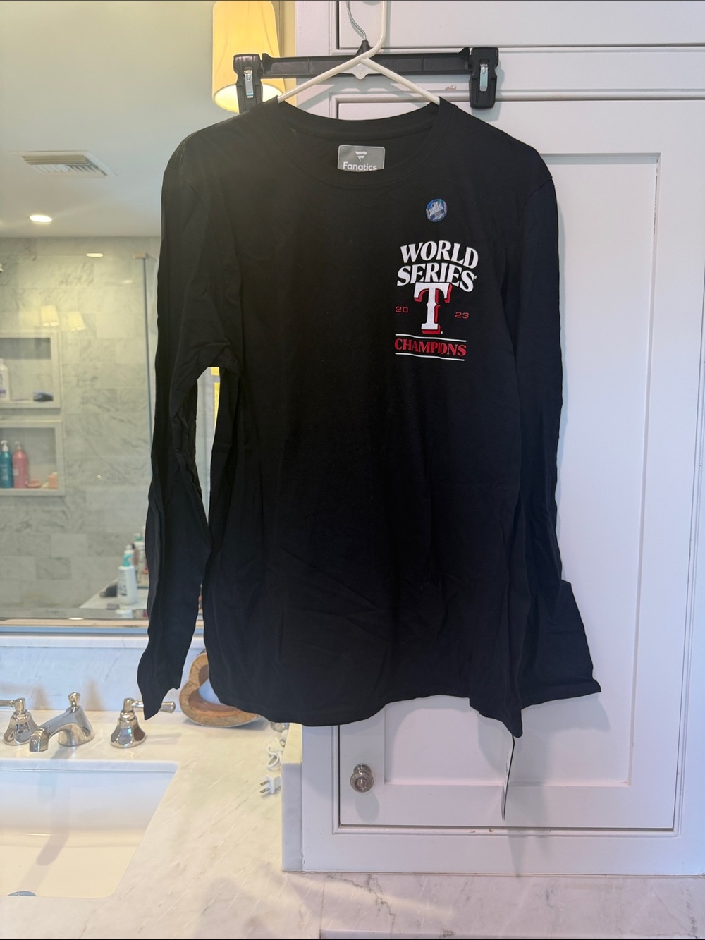 Fanatics Black Texas Rangers World Series Champions Long Sleeve Shirt